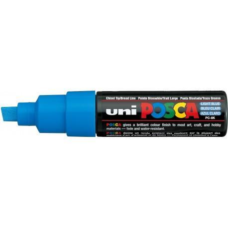 POSCA PC-8K LIGHT BLUE CHISEL SHAPED | 4902778916544 | UNI POSCA