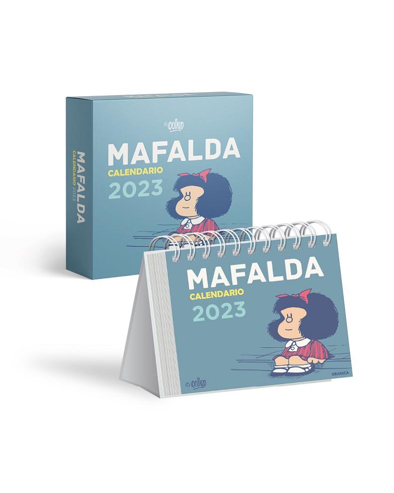 MAFALDA 2023 CALENDARIO ESCRITORIO AZUL CLARO CON CAJA | 9789878935119 | QUINO