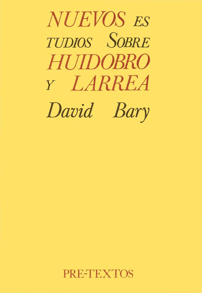 NUEVOS ESTUDIOS SOBRE HUIDOBRO Y LARREA | 9788485081592 | BARY, DAVID