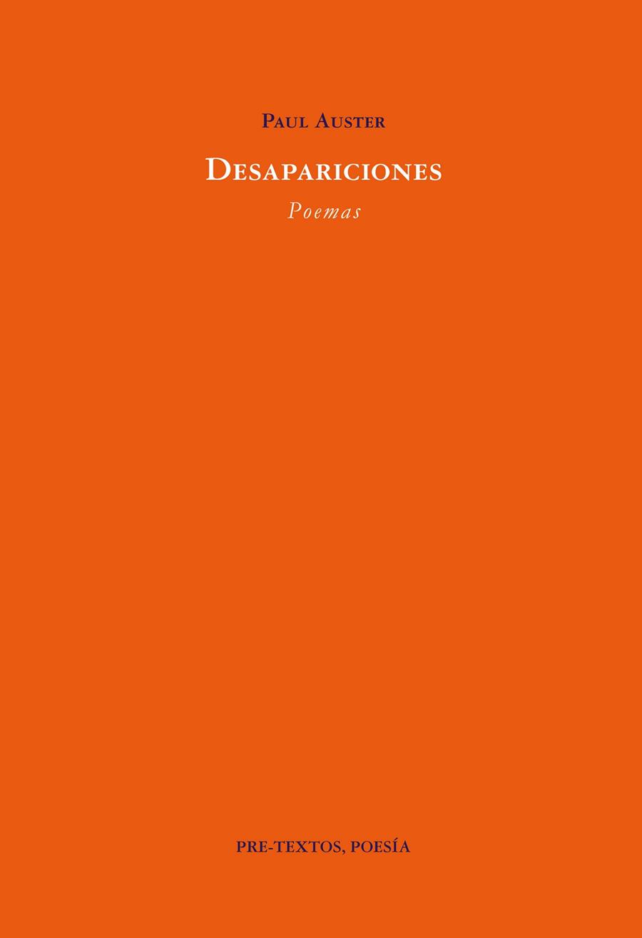 DESAPARICIONES POEMAS | 9788481910858 | PAUL AUSTER