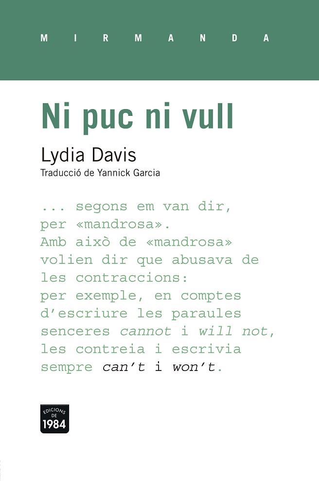 NI PUC NI VULL | 9788415835530 | LYDIA DAVIS