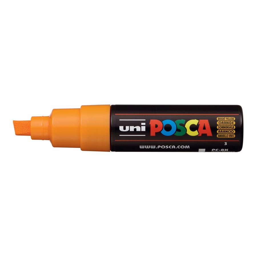 POSCA PC-8K BRIGHT YELLOE CHISEL SHAPED | 4902778916568 | UNI POSCA