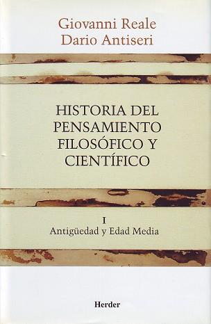 HISTORIA DEL PENSAMIENTO FILOSOFICO Y CIENTIFICO TOMO I | 9788425415876 | REALE, GIOVANNI/ANTISERI, DARIO