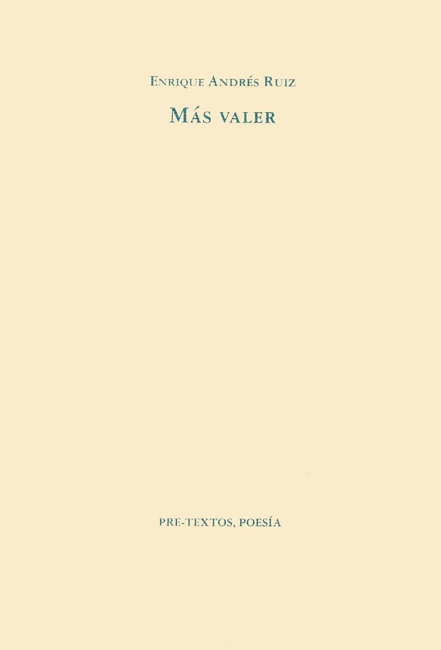 MAS VALER | 9788481910131 | ANDRES RUIZ, ENRIQUE