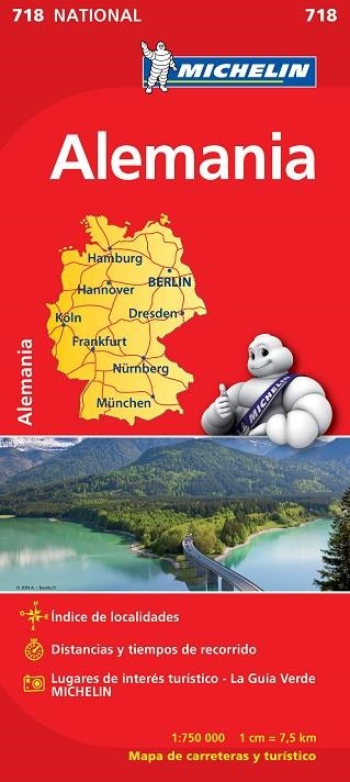 ALEMANIA MAPA DE CARRETERES 718 | 9782067170865 | MICHELIN