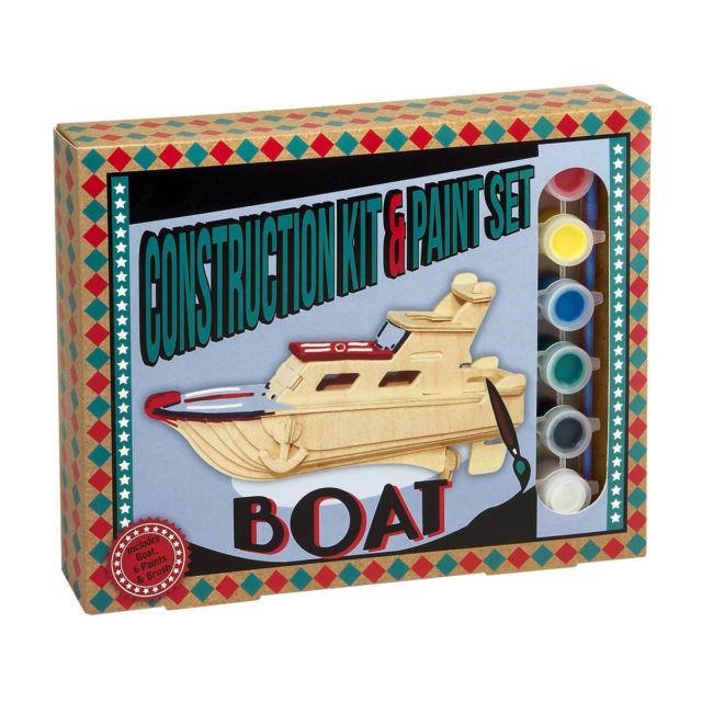 CONSTRUCTION KIT & PAINT SET BOAT | 5060036532499 | PROFESSOR PUZZLE