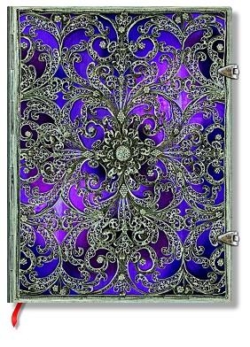 SILVER FILIGREE COLLECTION AUBERGINE ULTRA LINED | 9781439728932 | PAPERBLANKS