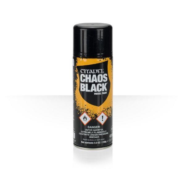 AEROSOL CITADEL CHAOS BLACK MODEL PAINT | 5011921063369 | GAMES WORKSHOP