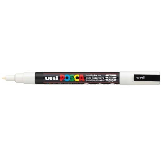 POSCA PC-3M WHITE BULLET SHAPED | 4902778915912 | UNI POSCA