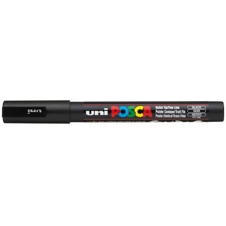 POSCA PC-3M BLACK BULLET SHAPED | 4902778915776 | UNI POSCA