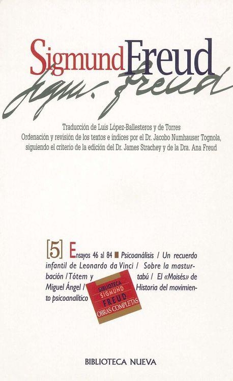 SIGMUND FREUD OBRA COMPLETA 5 (BUTXACA) | 9788470304965 | FREUD, SIGMUND