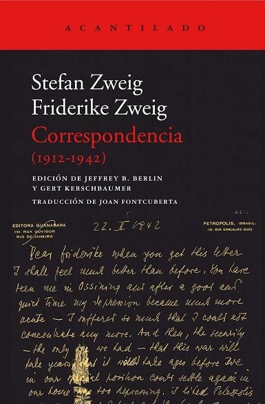 STEFAN ZWEIG FRIDERIKE ZWEIG CORRESPONDENCIA (1912-1942) | 9788416748181 | STEFAN ZWEIG & FRIEDERICKE ZWEIG