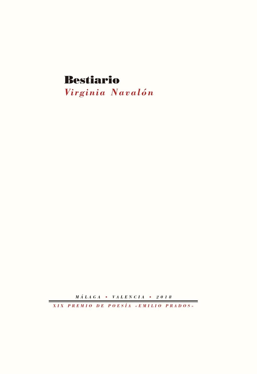 BESTIARIO | 9788417143916 | VIRGINIA NAVALON MARTINEZ