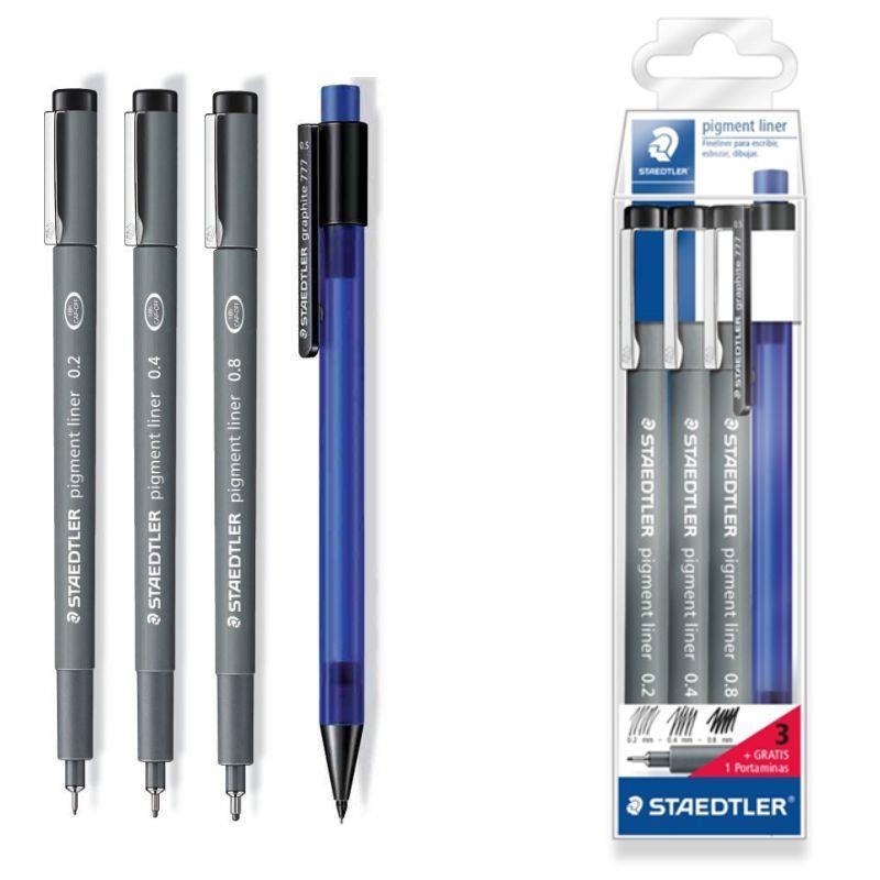 PACK TRES RETOLADORS CAL·LIBRATS 0.2/0.4/0.8 + PORTAMINES | 4007817307243 | STAEDTLER