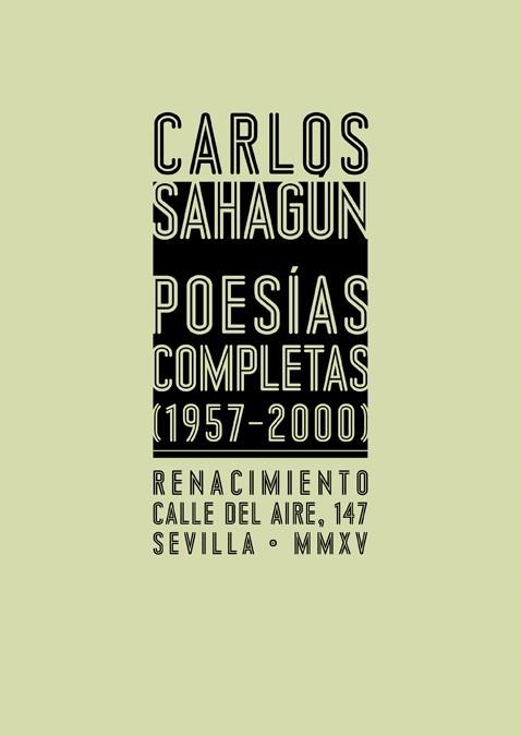 Poesías completas, 1957-2000 | 9788416246984 | Carlos Sahagún