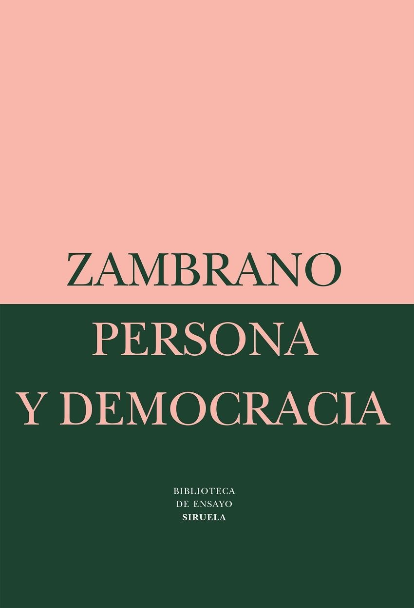 PERSONA Y DEMOCRACIA | 9788478443147 | ZAMBRANO, MARIA