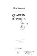 QUADERN D'OMBRES | 9788483007310 | SUSANNA, ALEX