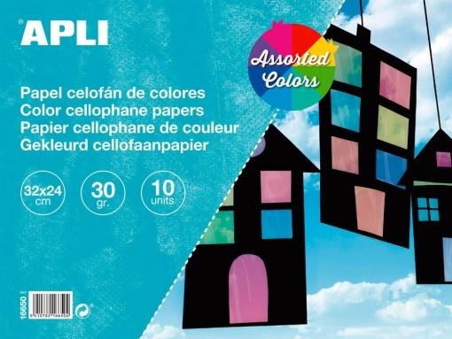 PAPER CELOFAN DE COLORS 32X24CM 10F COLORS VARIATS | 8410782166504 | APLI