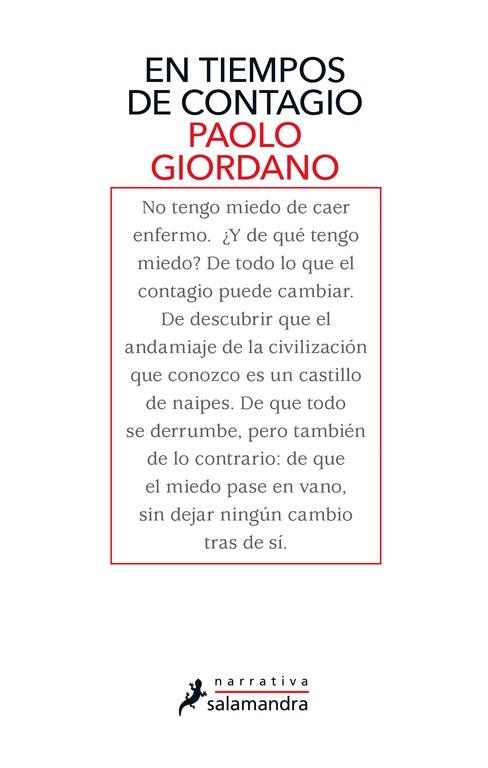 EN TIEMPOS DE CONTAGIO | 9788418107542 | PAOLO GIORDANO