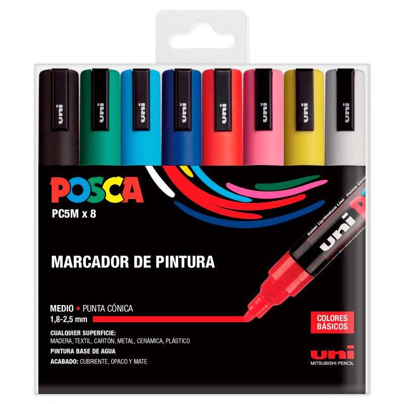 ESTOIG 8 POSCA PC5M COLORS BASICS | 8435009951589 | UNI POSCA