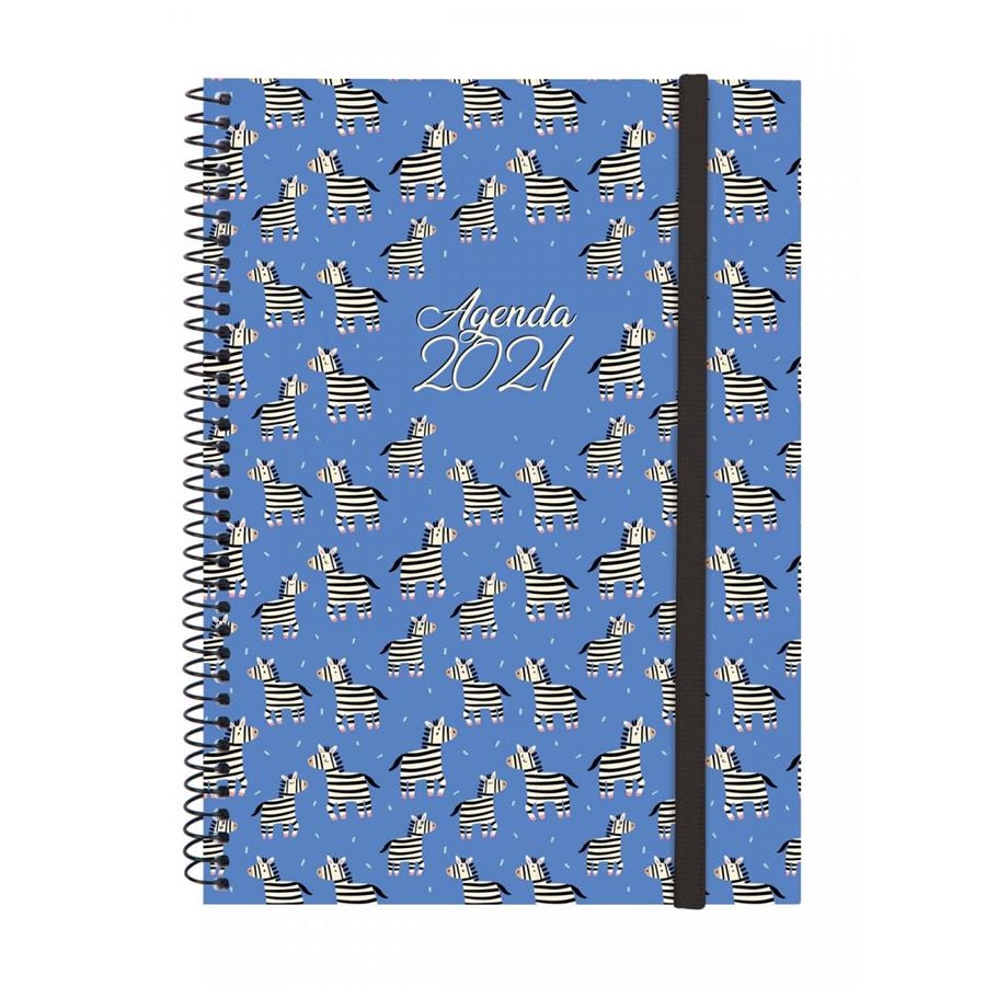 AGENDA ESPIRAL DESIGN COLLECTION ZEBRA 2021 DIA PAGINA | 8422952309253 | FINOCAM