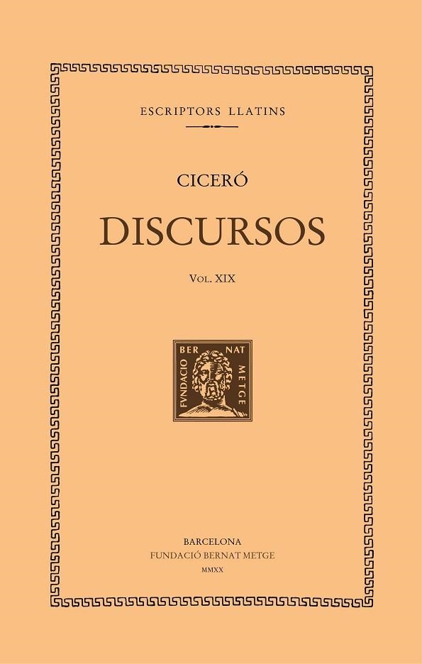 Discursos XIX | 9788498593570 | MARC TUL·LI CICERO