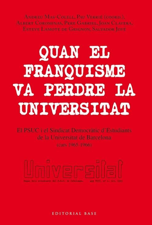 QUAN EL FRANQUISME VA PERDRE LA UNIVERSITAT | 9788418434471 | VVAA