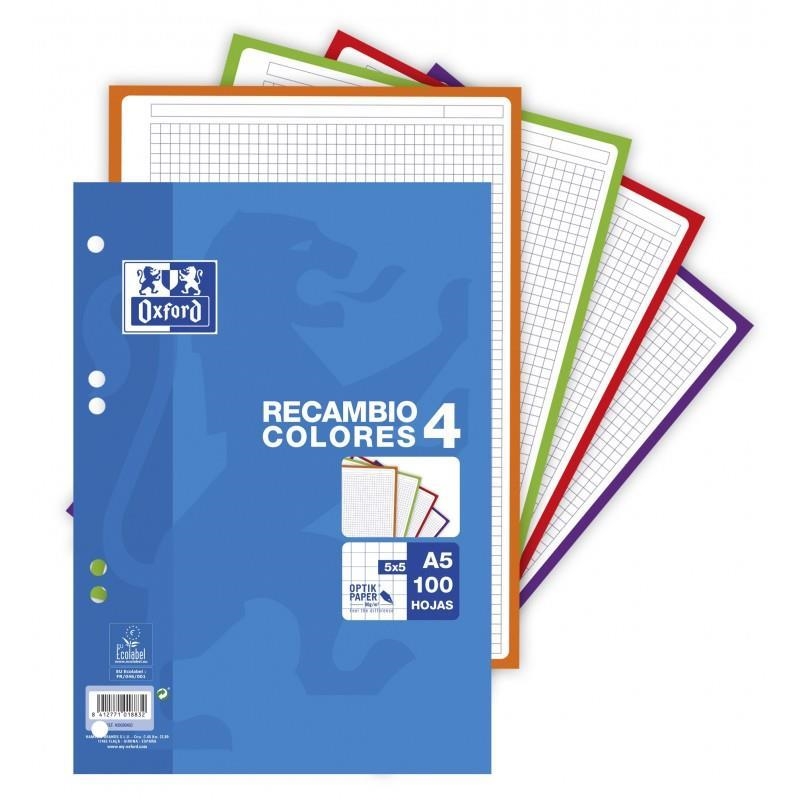 RECANVI DIN A5 4 COLORS 5 X 5 | 8412771018832 | OXFORD