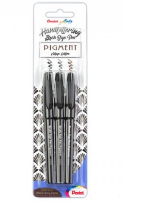 BLISTER 3 RETOLADORS PUNTA PINZELL AMB TINTA PIGMENTADA | 4016284344569 | PENTEL