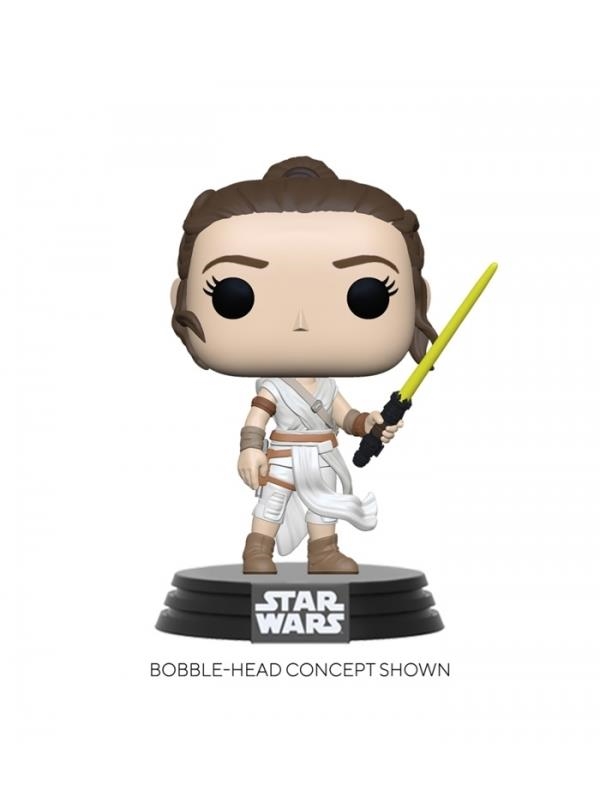 REY YELLOW LIGHTSABER FIGURA CON CABEZA OSCILANTE | 889698514828 | FUNKO POP!