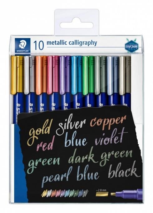 CAIXA 10 RETOLADORS METAL·LICS PER FER CAL·LIGRAFIA | 4007817077948 | STAEDTLER