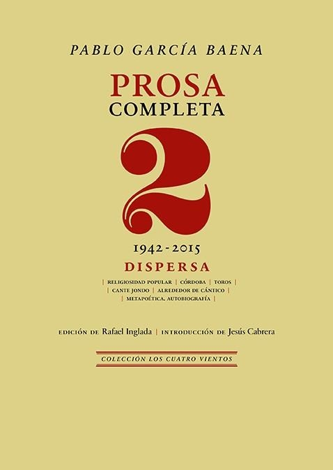 Prosa completa 02 | 9788418818974 | PABLO GARCIA BAENA