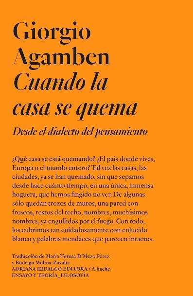 Cuando la casa se quema | 9788419208217 | GIORGIO AGAMBEN