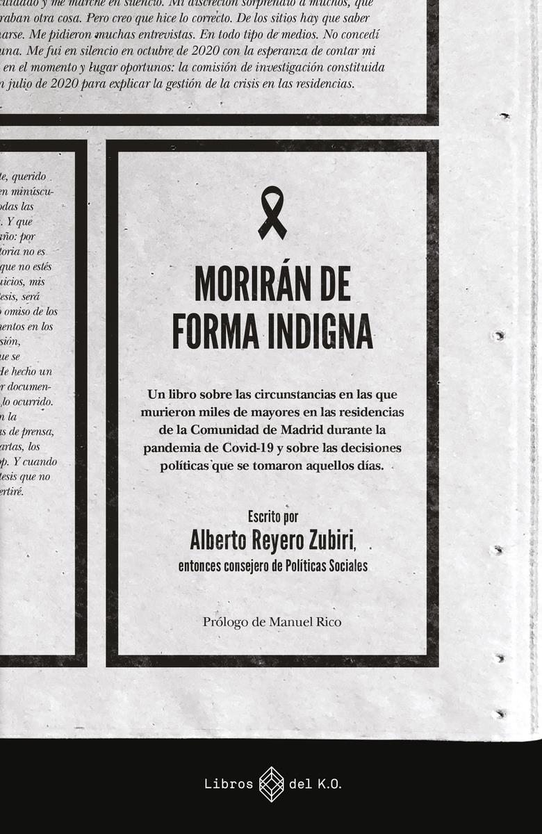 Morirán de forma indigna | 9788419119162 | ALBERTO REYERO ZUBIRI