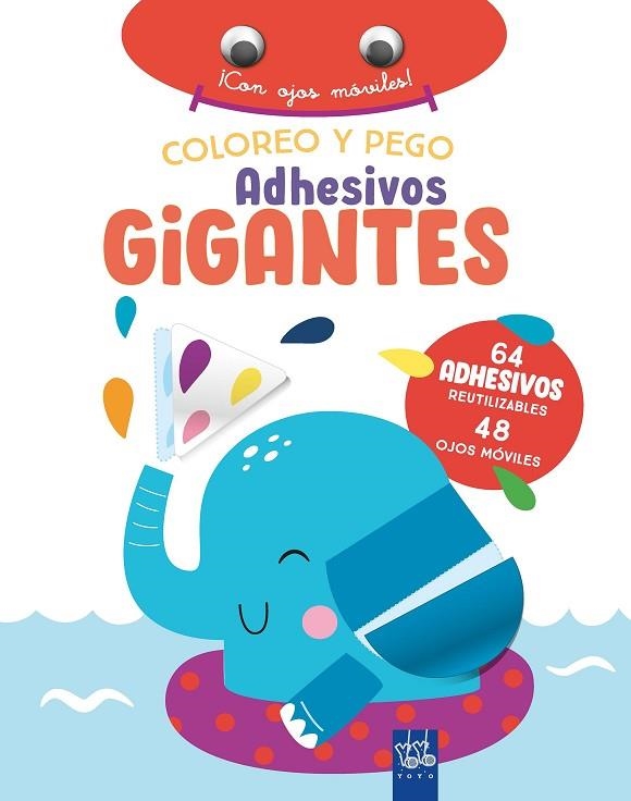 Coloreo y pego adhesivos gigantes Elefante | 9788408266402 | YOYO