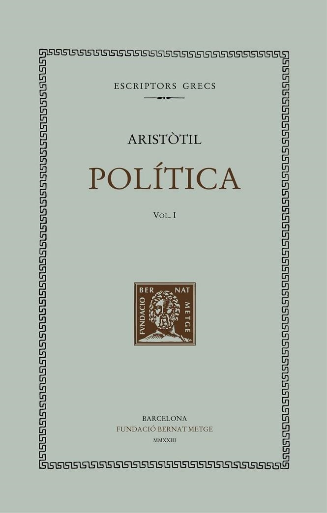 POLÍTICA VOL. I | 9788498594065 | ARISTÒTIL