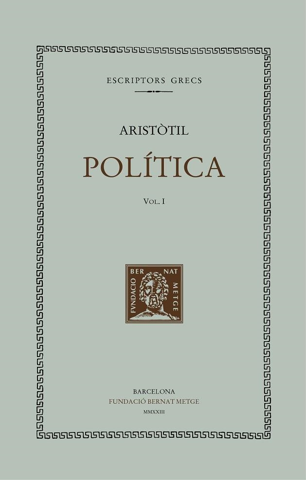 POLÍTICA VOL. I | 9788498594058 | ARISTÒTIL