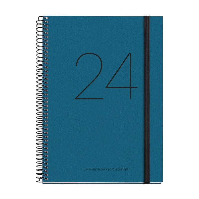 AGENDA 2024 DP DIN A5 RECYCLED ESPIRAL BLAU | 8422593344439 | MIQUELRIUS