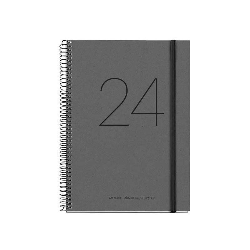 AGENDA 2024 DP DIN A5 RECYCLED ESPIRAL NEGRE | 8422593344422 | MIQUELRIUS