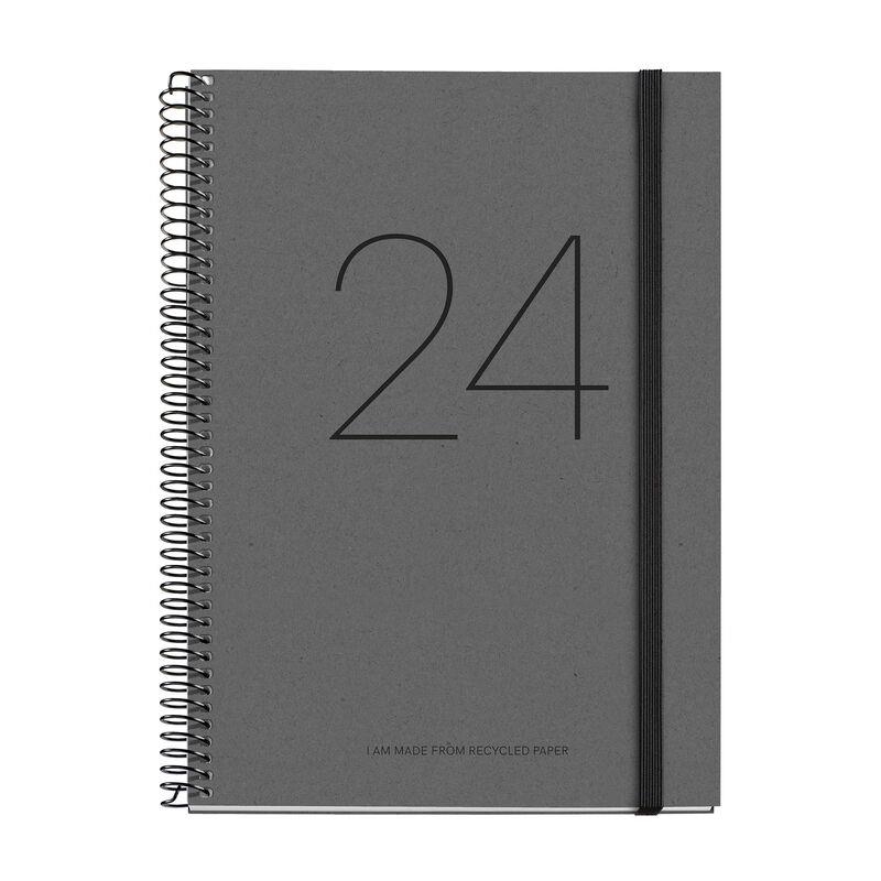 AGENDA 2024 SV VERTICAL DIN A5 RECYCLED ESPIRAL NEGRE | 8422593344453 | MIQUELRIUS