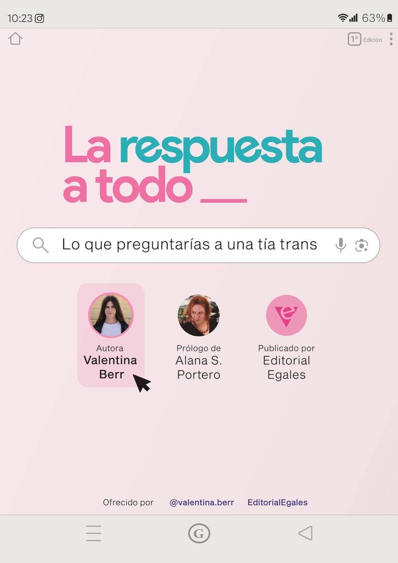 La respuesta a todo lo que preguntarias a una tia trans | 9788419728272 | VALENTINA BERR