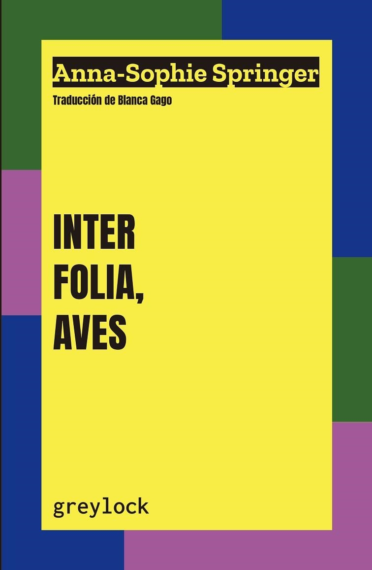 Inter folia aves | 9788412663341 | ANNA-SOPHIE SPRINGER