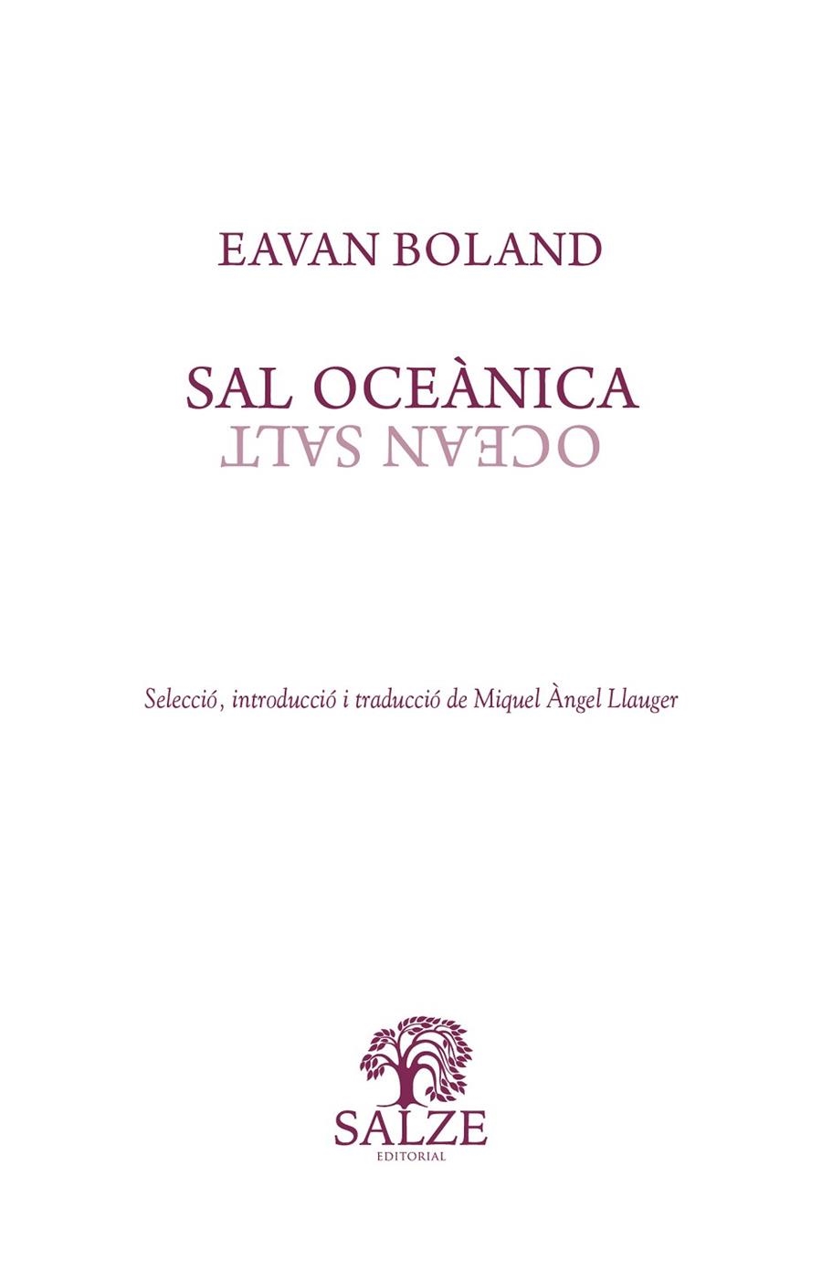 SAL OCEÀNICA | 9788409376810 | EAVAN BOLAND