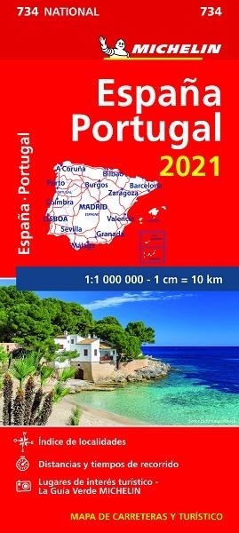 MAPA NATIONAL NUM 734 ESPAÑA - PORTUGAL 2022 | 29782067254640 | MICHELIN