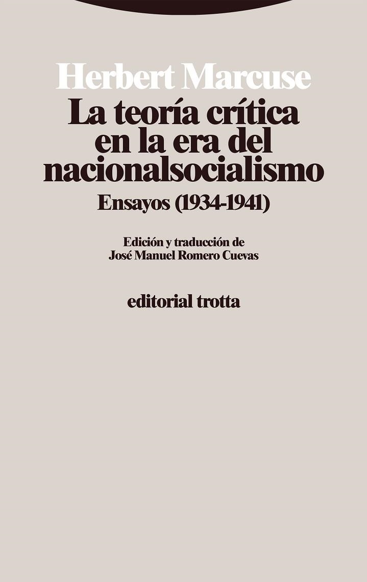 La teoria critica en la era del nacionalsocialismo | 9788413642994 | HERBERT MARCUSE