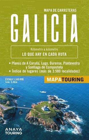 MAPA DE CARRETERAS GALICIA ESCALA 1:340.000 DESPLEGABLE | 9788491588603 | ANAYA TOURING