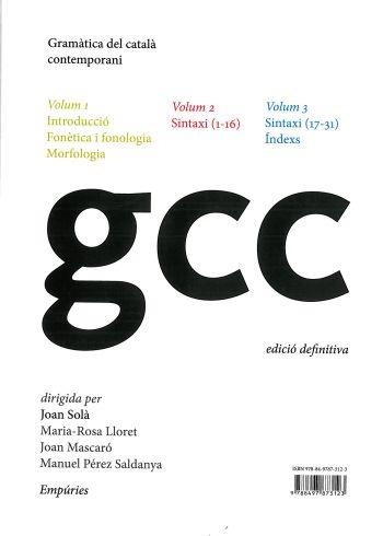 GRAMATICA DEL CATALA CONTEMPORANI 3VOLUMS | 9788497873123 | JOAN SOLA