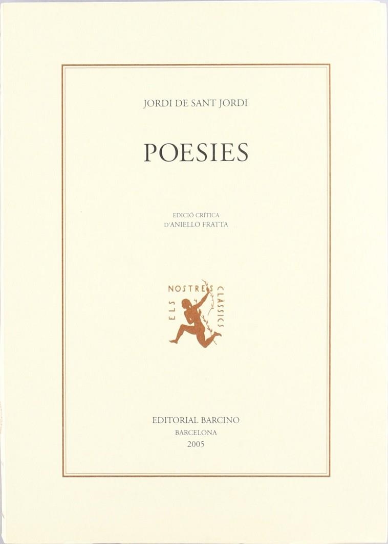 POESIES -JORDI DE SANT JORDI- | 9788472267169 | JORDI DE SANT JORDI